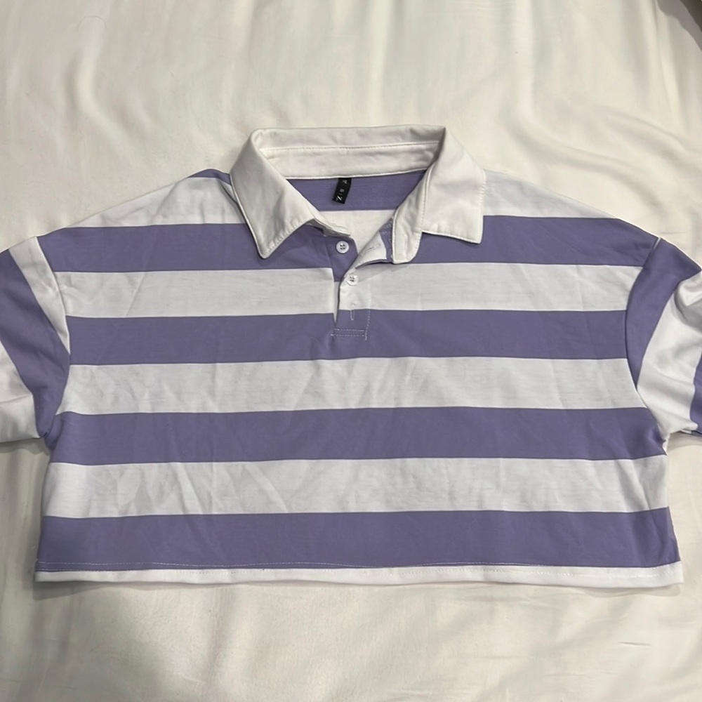 Zaful long sleeve cropped collared shirt